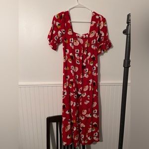 Super cute Red flower dress size xs